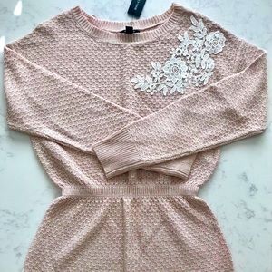 RW&Co. Pink Textured Sweater